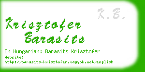 krisztofer barasits business card